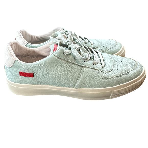 Savale Lomax Pale Aqua Full-Grain Leather Sand Size 12 Supple Leather Sneakers